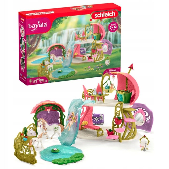 Set figurine Schleich, casa Bayala cu unicorn si lac, 60x40x33cm