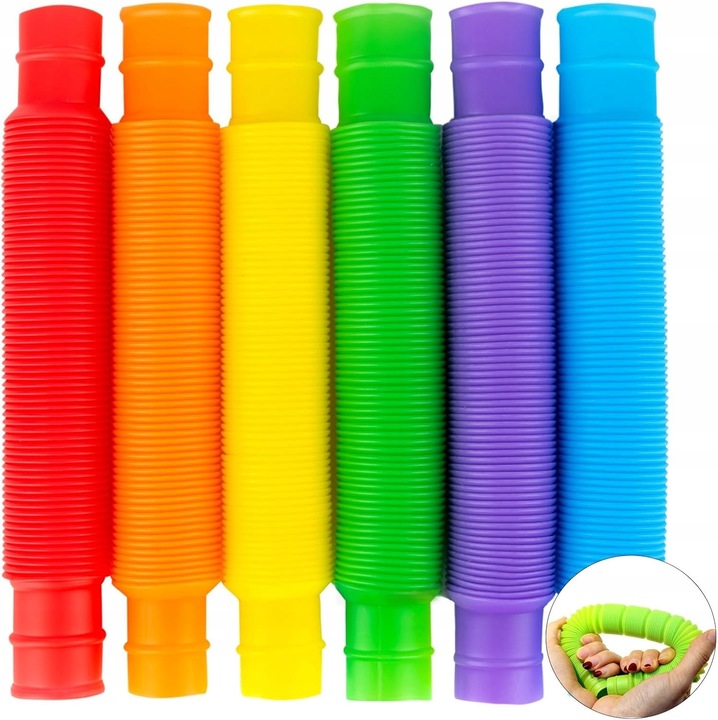 Set 12 tuburi senzoriale, Multicolor, Elastic, 45cm