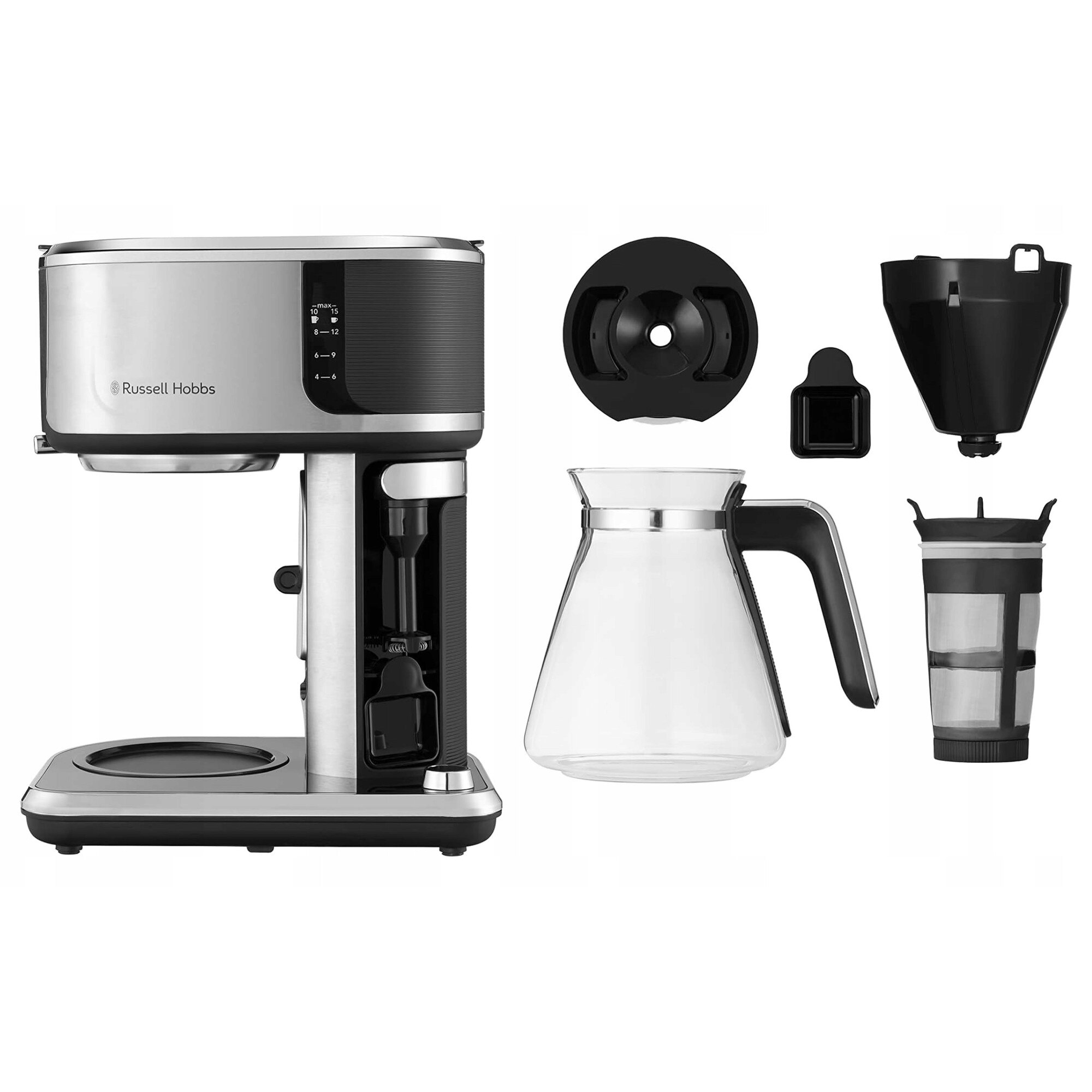 Cafetiere Russell Hobbs, Cold Brew, ecran tactil, personalizare intensitate, negru