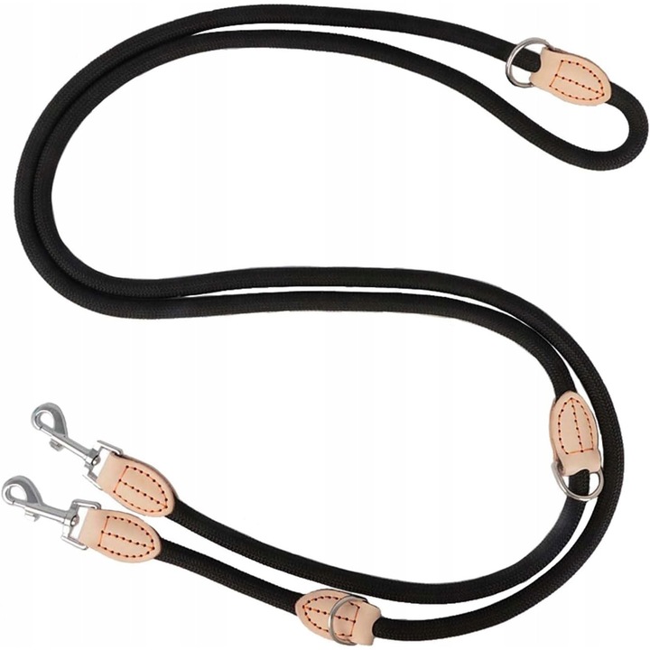 Lesa pentru caini, 3m, nylon, reflectorizant, neagra, universala