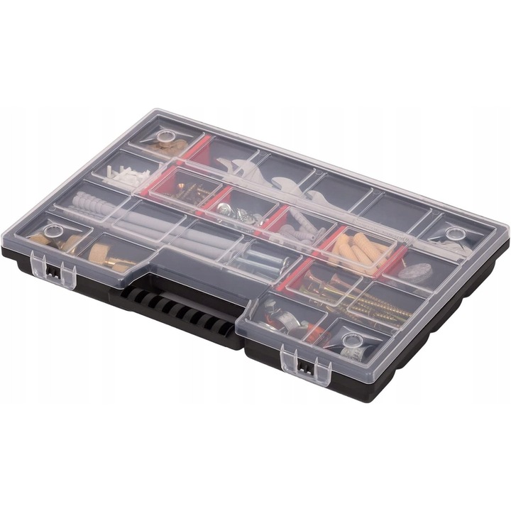 Cutie depozitare scule, 21 compartimente, multicolor, 290x195x35mm