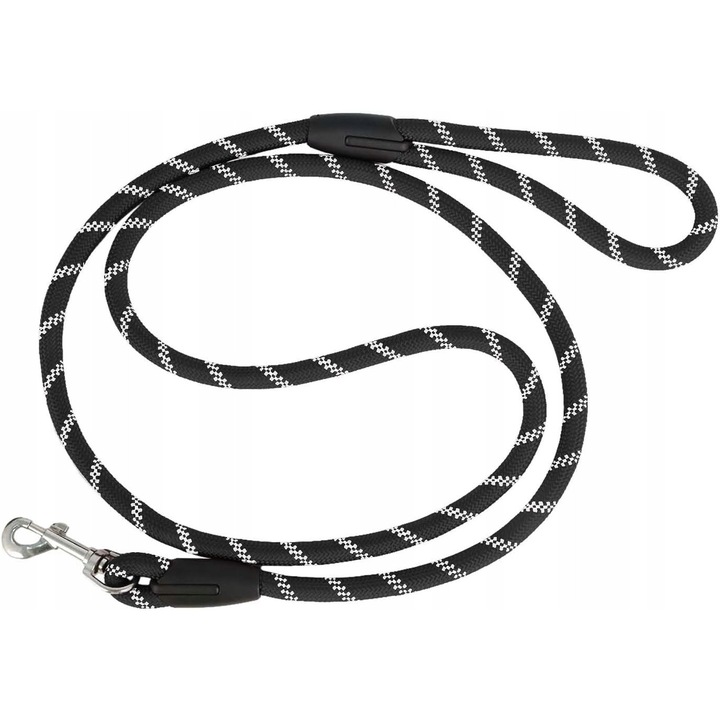 Lesa pentru caini, 1.8m, nylon, rezistenta, reflectorizanta, neagra