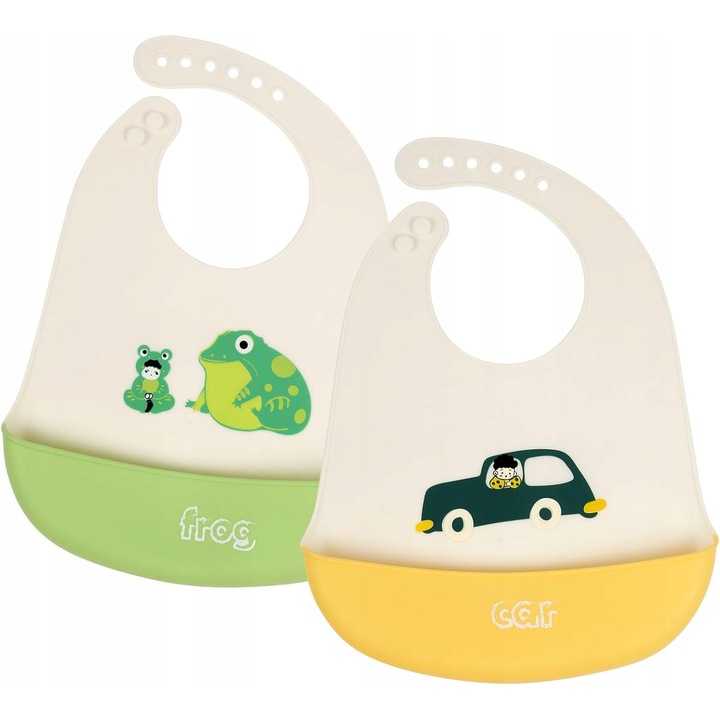 2 darab szilikon baba előke szett, 100% puha, BPA-mentes, 6-72 hónap