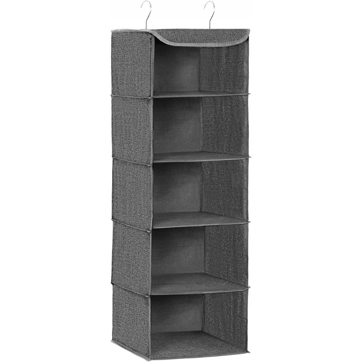 Raft suspendat, Songmics, 5 compartimente, gri