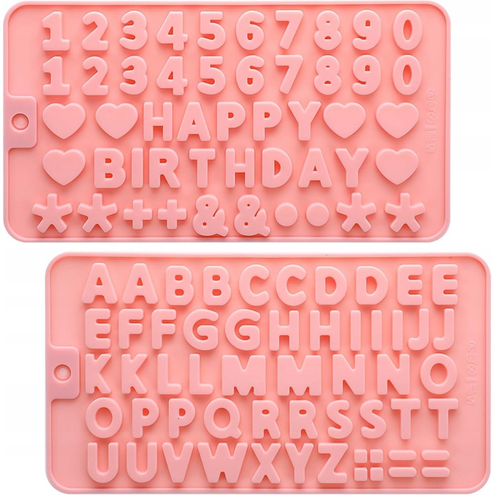 Set 2 forme prajituri din silicon, roz, 20,5x11,2x0,5cm