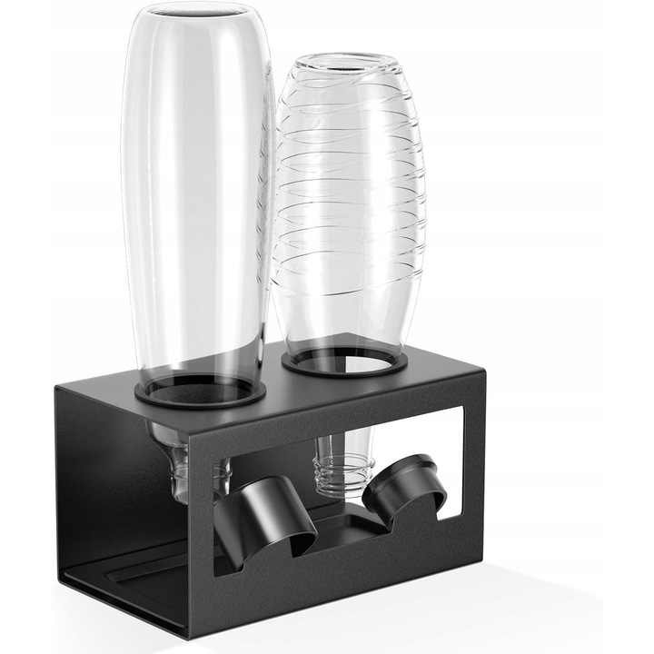 Edényszárító, 2 üveghez, fedéltartóval, kivehető tálcával, fekete