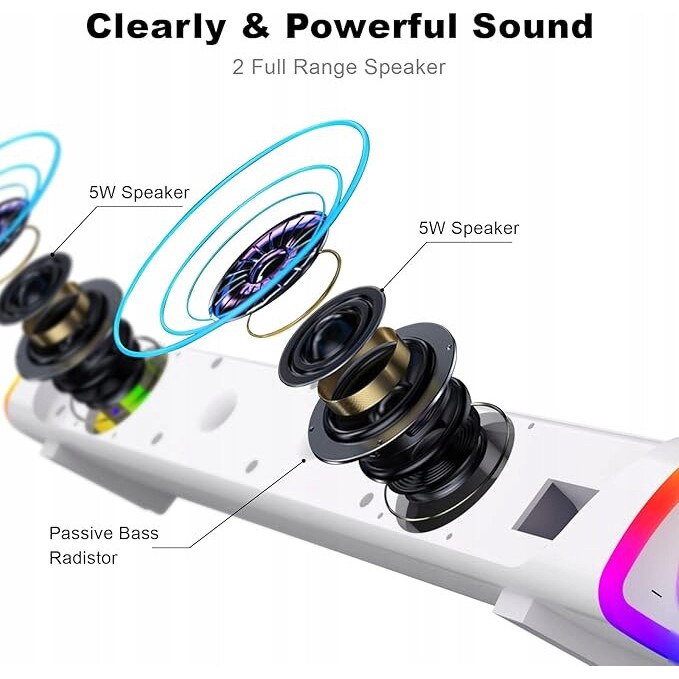 Soundbar, R30 Plus, Bluetooth, LED, 3,5 mm AUX, 30x10x10cm