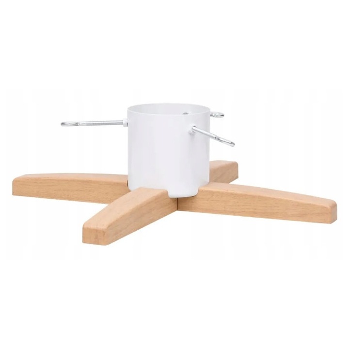 Suport brad, 55x55x15,5 cm, alb si brun, pentru brad natural, inaltime maxima 2,1 m