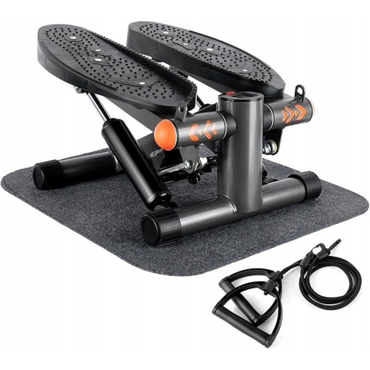 Stepper Mini ONETWOFIT ellenállási szalagokkal, 350 lbs, kompakt, 0,2 ft²