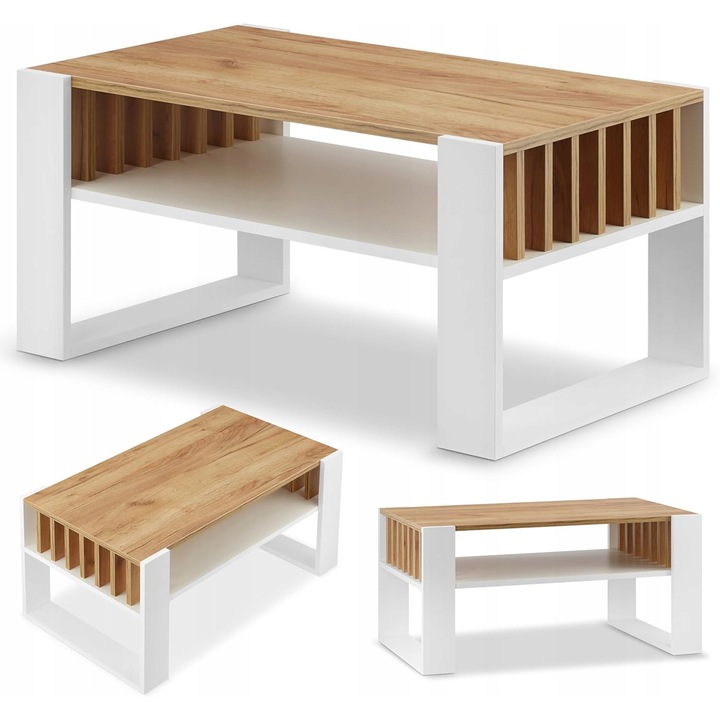 Masa, brun cu alb, 92x45x30cm