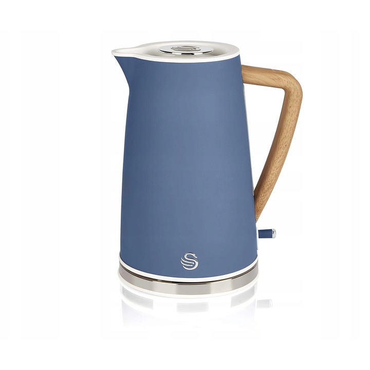 Fierbator electric fara fir Swan 1.7L 2200W mat verde, design minimalist, maner efect lemn