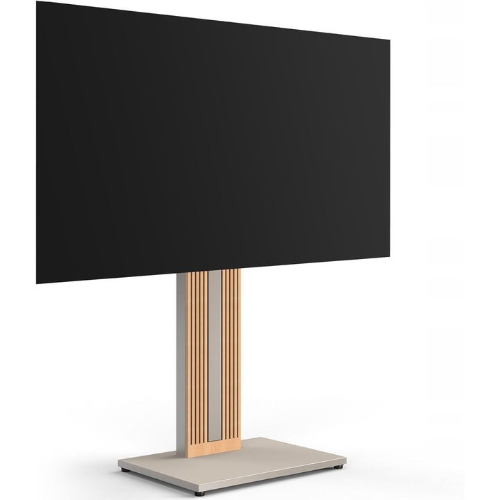 Suport TV vertical Fitueyes, 32-65", lemn de fag, gri, inaltime ajustabila 1050-1250mm