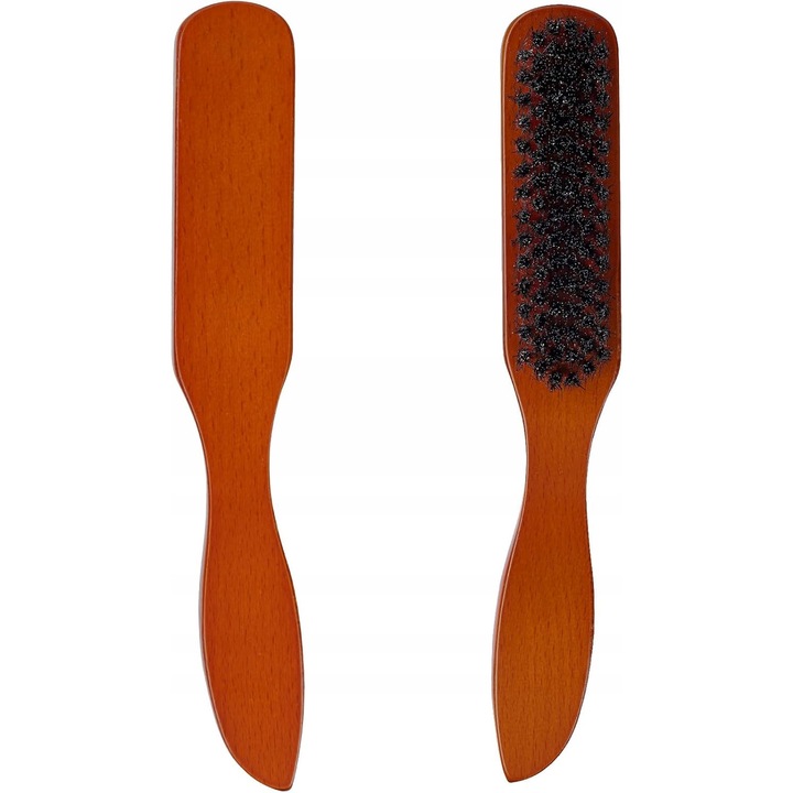 Perie din lemn cu par de mistret, antistatica, pentru par si barba, naturala, dimensiuni variate