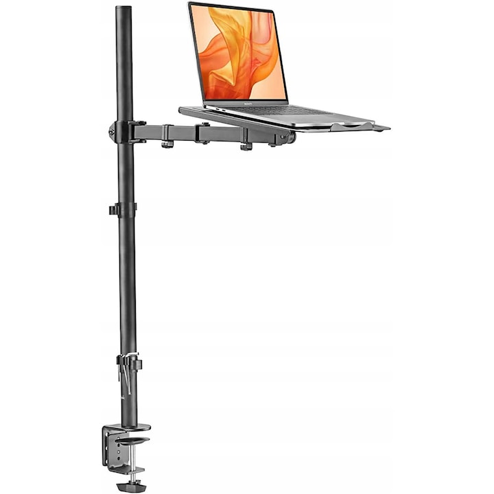 Stativ laptop 80 cm, suport monitor 13-27 inch, capacitate 10 kg, reglabil, fara marca