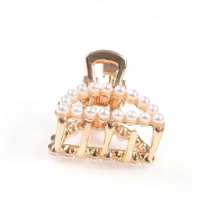 Cleste par auriu cu perle albe decorative