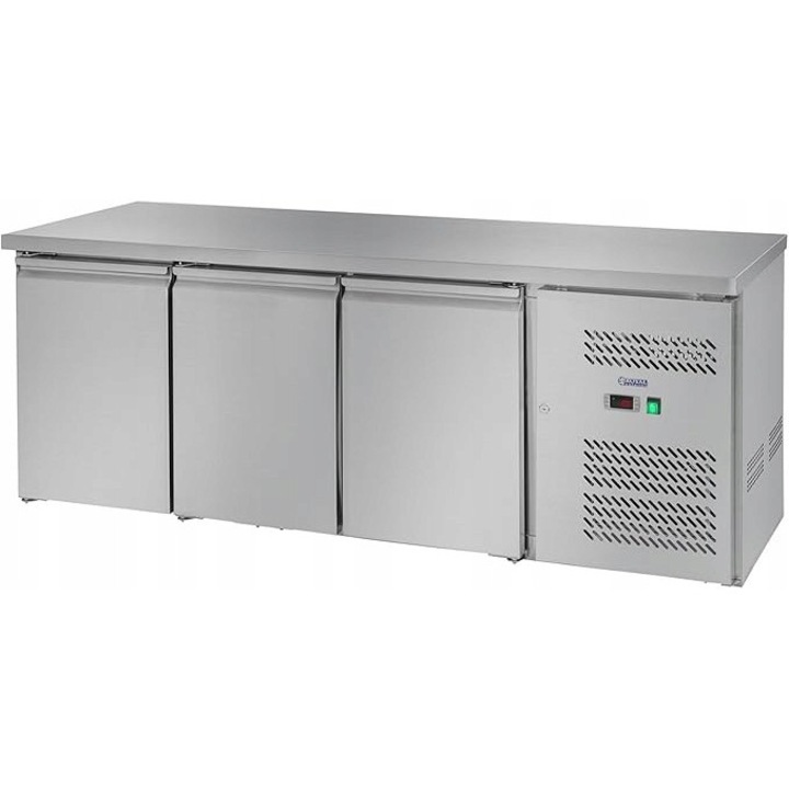 Vitrina frigorifica, Royal Catering, Argintiu, 339L, 3 compartimente