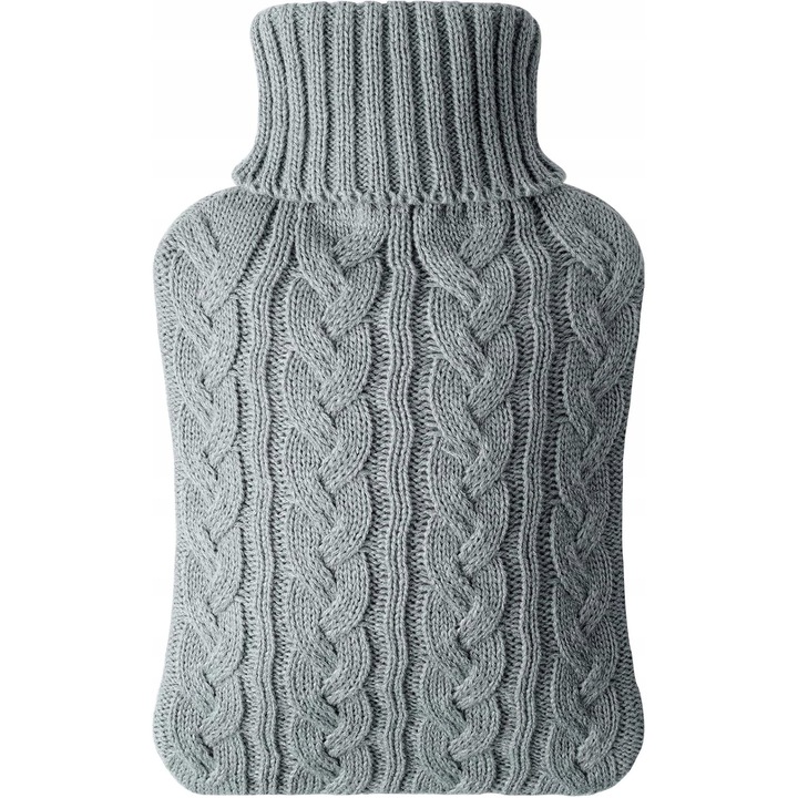 Incalzitor 2L cu husa din tricot, gri, pentru aplicatii calde si reci