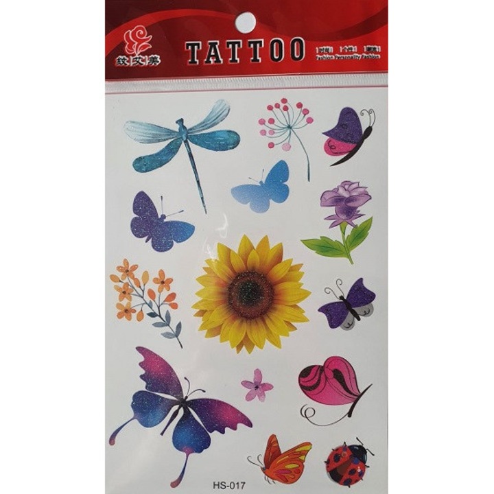 Tatuaje temporare CHRL, set 14 tatuaje, zmywalne, non-toxic, 3x5cm