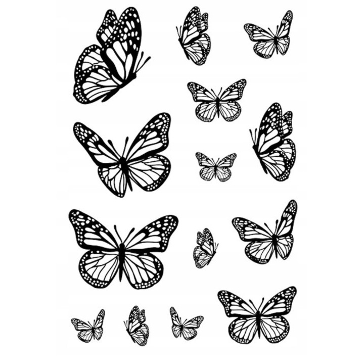 Tatuaj temporar fluturi, tehnologie noua, 1-2 saptamani, multicolor