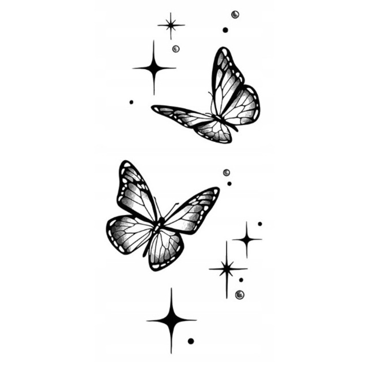 Tatuaj temporar fluturi, tehnologie noua, 24-36 ore dezvoltare culoare, set