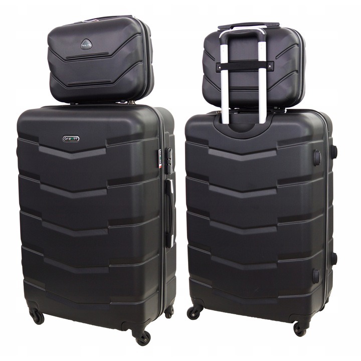 Troler Gravitt, 55x40x20cm, 2,5kg, cu 4 roti, negru