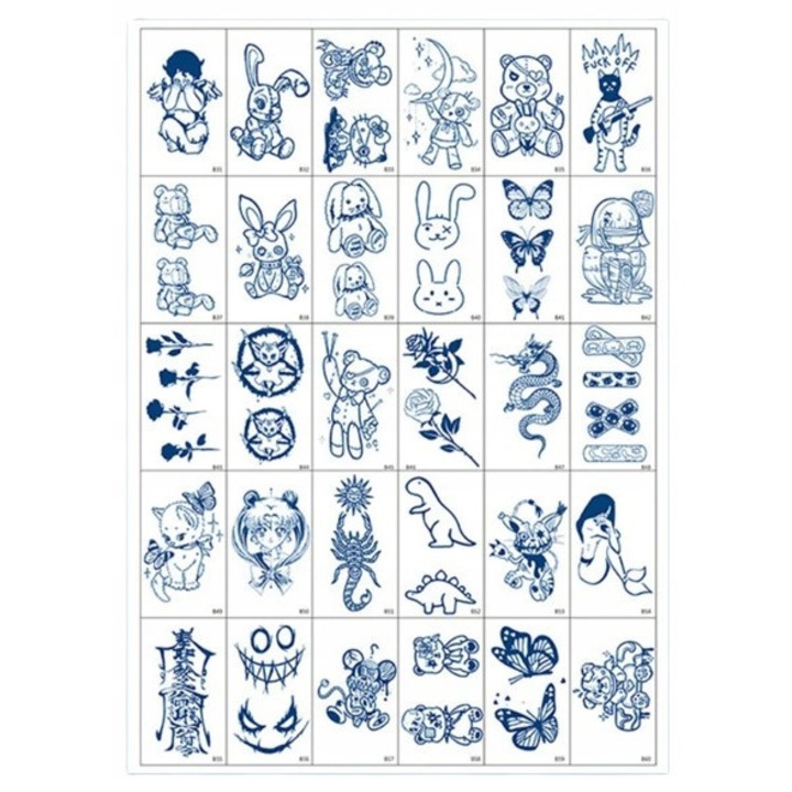 Set 30 Tatuaje Temporare, albastru