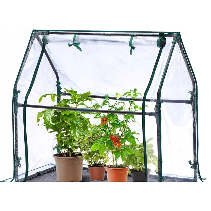 Sere mini prenosibile, 91x46x84 cm, PVC transparent, cu mata waterproof