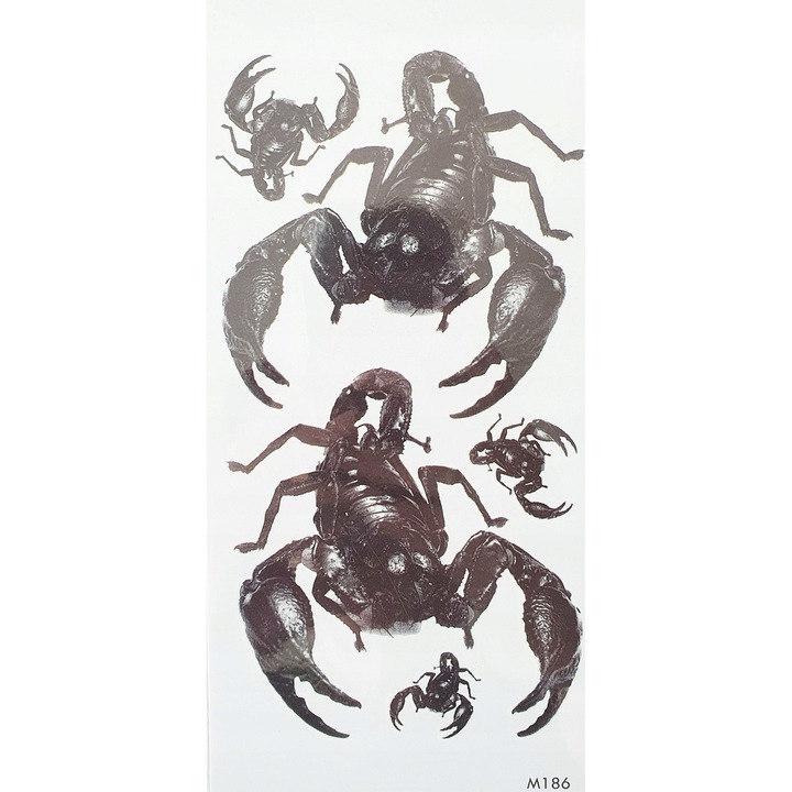 Временни татуировки ZESTAV Scorpion, 5 модела, 3-5 дни