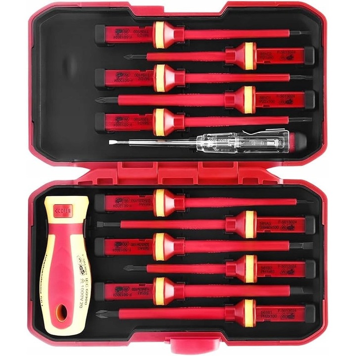 Set 13 surubelnite VDE magnetice, pentru electricieni, izolatie, ergonomice