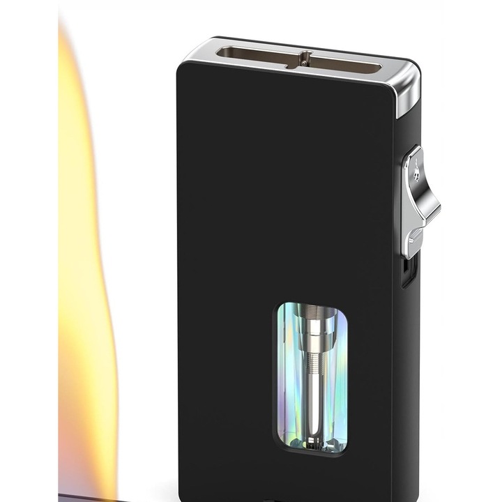 Bricheta metalica pentru tigari, argintie, 7 duze, 6x3,7x1,3cm