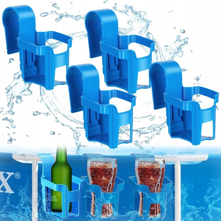 4 db italtartó készlet medencéhez, műanyag, kék