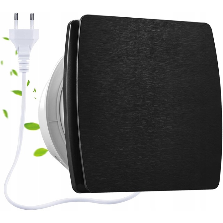 Ventilator de evacuare 150mm, 18W, 320m³/h, design modern, montare usoara, pentru baie, toaleta, bucatarie