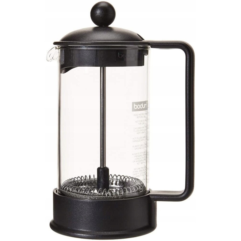 Cafetiera Bodum, model 1543-01US, 3 cani, sticla borosilicata, negru, 18,29x10,67x8,64cm