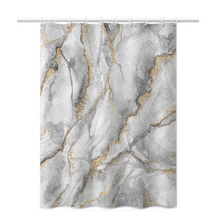 Perdea de dus textila impermeabila, 120x180cm, gri