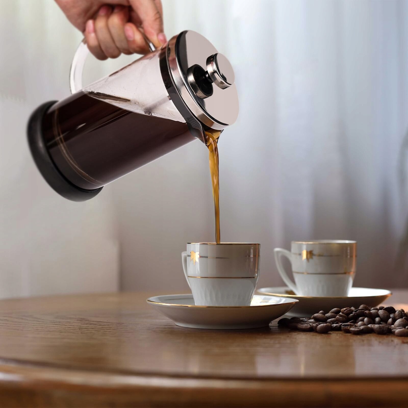 Cafetiera, DATEFUN, 600ml, sticla borosilicata, inox