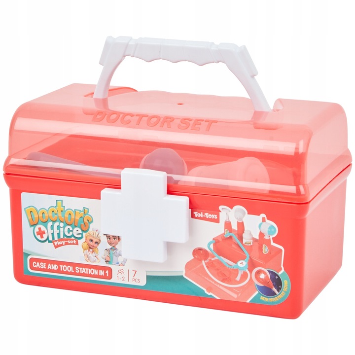 Set joaca doctor Sonem, 7 elemente, accesorii medicale, multicolor, 3+ ani