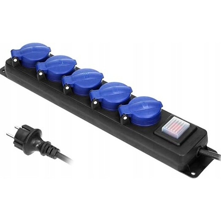 Prelungitor exterior 5-prize ORNO IP44 cu cablu 3m