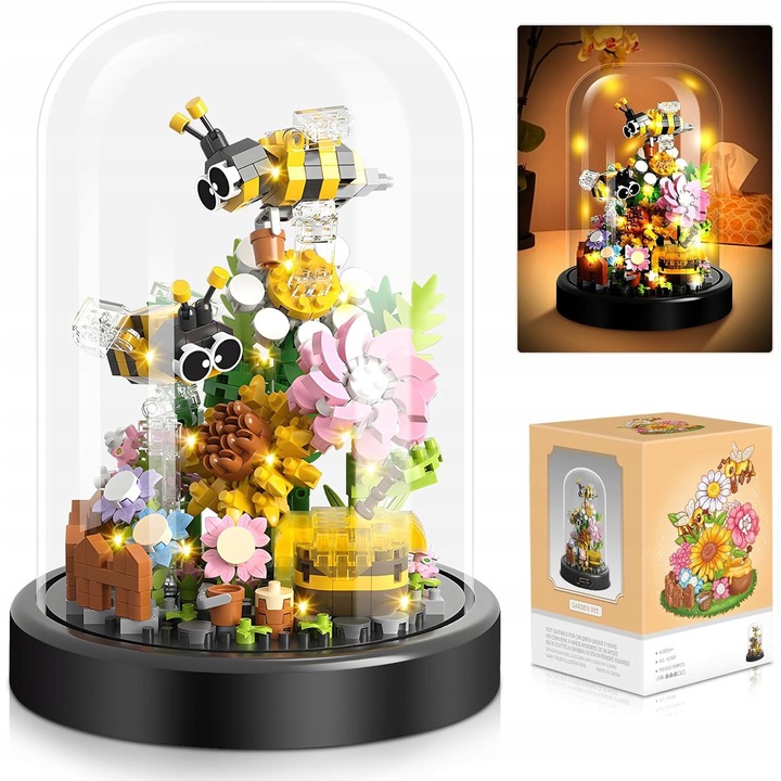 Set de constructie, motiv floral, 588 piese, 13x13x16,3cm, multicolor