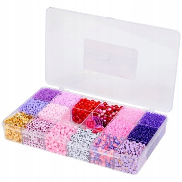 Set margele pentru realizarea bijuteriilor, Craft Universe, 3+, multicolor