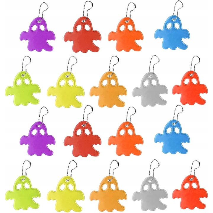 18 darabos fényvisszaverő kulcstartó készlet gyerekeknek, többszínű