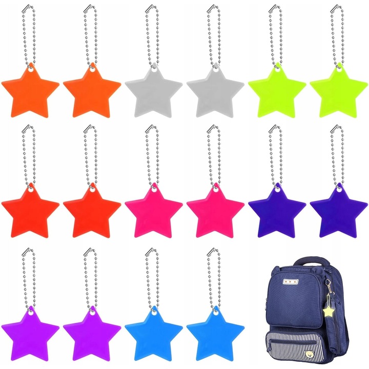 16 db fényvisszaverő kulcstartó gyerekeknek, vízálló