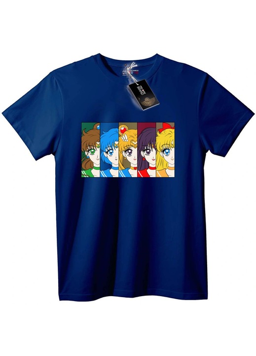 Tricou cu personaje din Sailor Moon, bleumarin, L