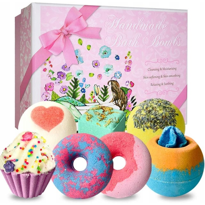 Set de bombe de baie, 7 bucati, aromaterapie, 40-95 g