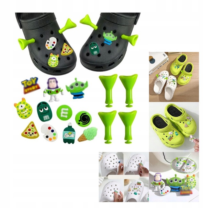 15 darabos szett cipőkhöz, dekoratív, PVC, többszínű