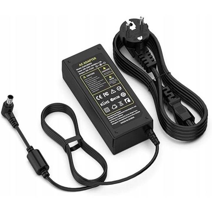 Зарядно устройство 19V с кабел за монитори, телевизори LG, Samsung, 19"-34", 2,53A
