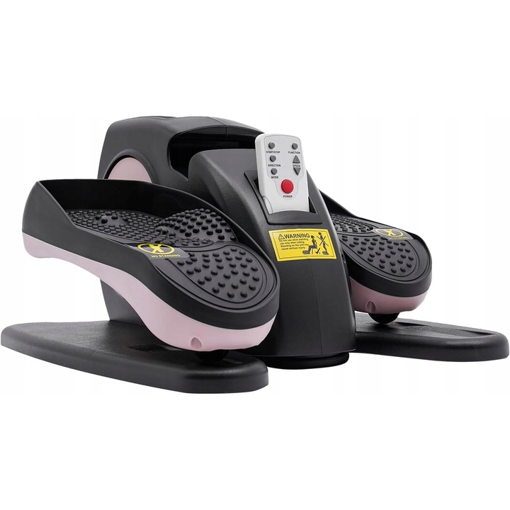 Aparat eliptic electric, 5 viteze, roz, 35x44x26cm, set cu telecomanda