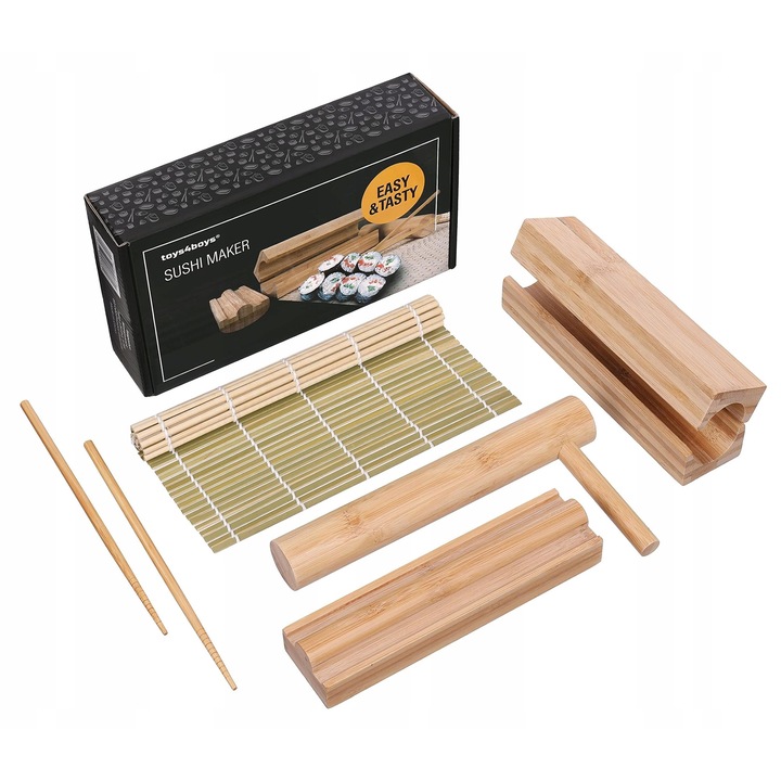 Set de sushi, Toys4Boys, 100% bambus, 23x13x4cm, 20x6cm