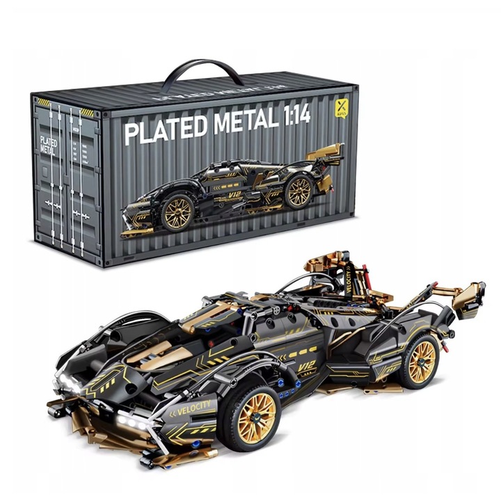 Set de constructie Lamborghini V12 Vision GT, 1314 elemente, sportiv, 36x16,5x8,5cm