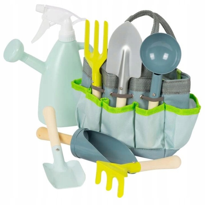 Set joaca gradinarit pentru copii, unelte de gradina, 27x10x15cm, multicolor