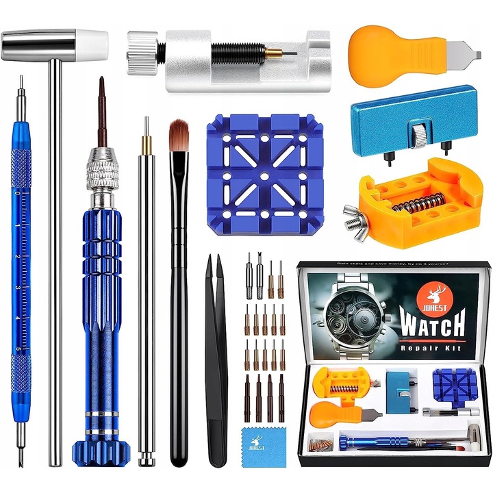 Set de unelte pentru repararea ceasurilor, JOREST, 15 unelte, multicolor, 15-60mm